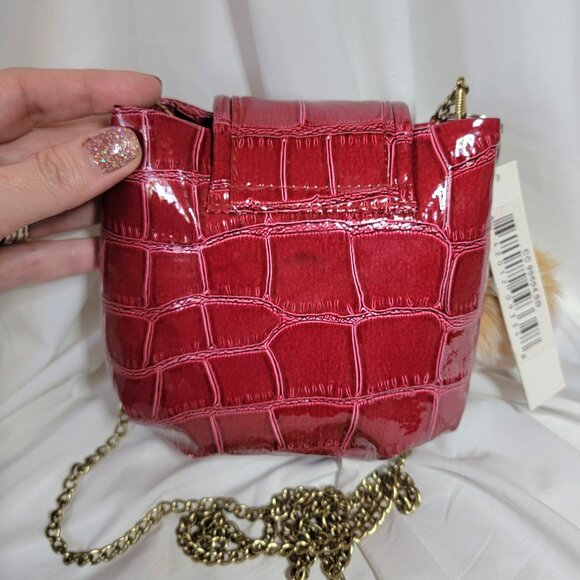 Mini Red Crock Embossed Crossbody Handbag w/ Pompom & Whistle – NWT - Picture 4 of 5